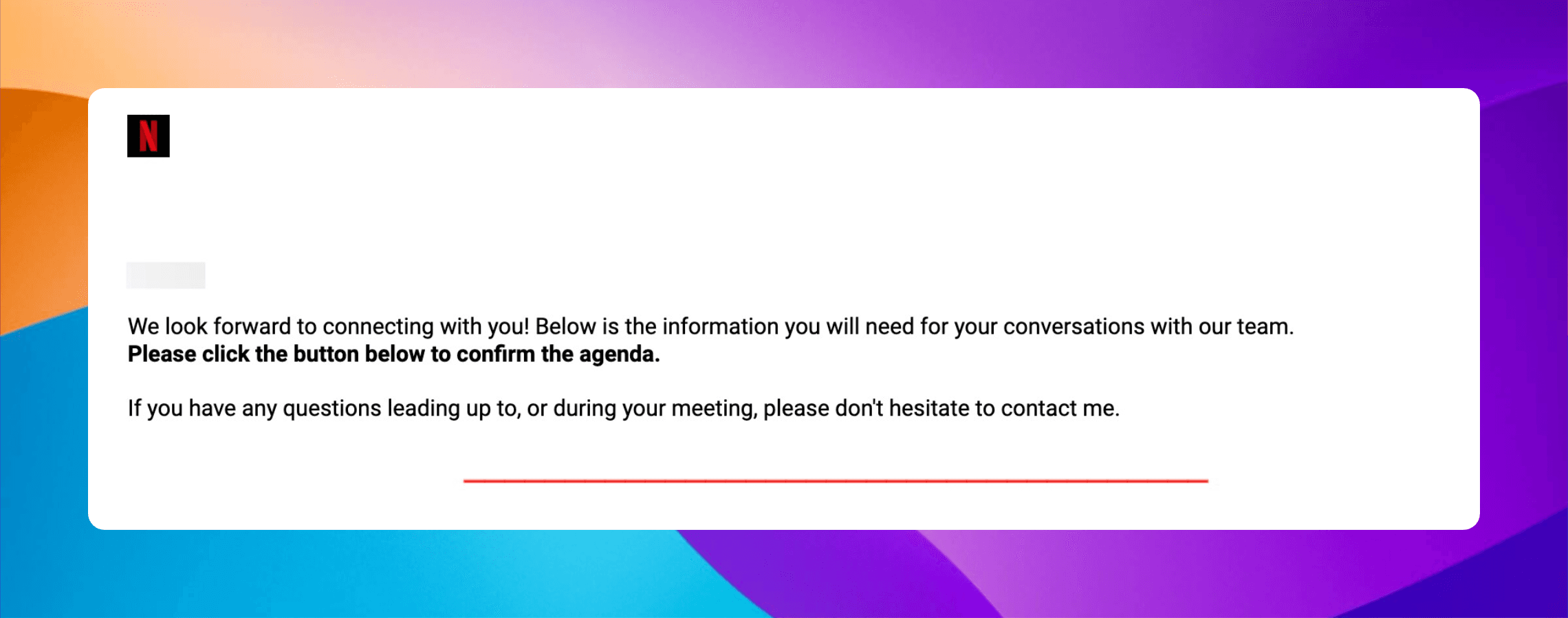 Netflix interview invitation email